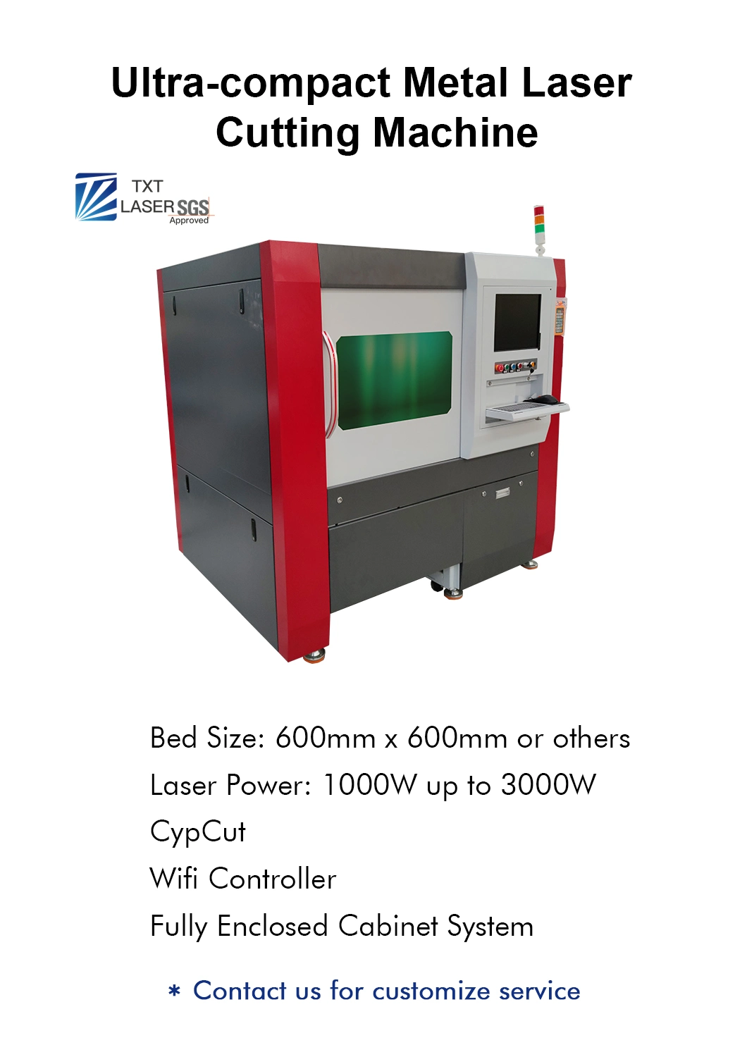 Fiber Laser Cutting Machine 6060 Small Compact Fiber Metal Cutter with Cypcut Fiber Metal Laser Cutter Precision Laser Cutting Machine Fiber Laser Cutting 1-3kw