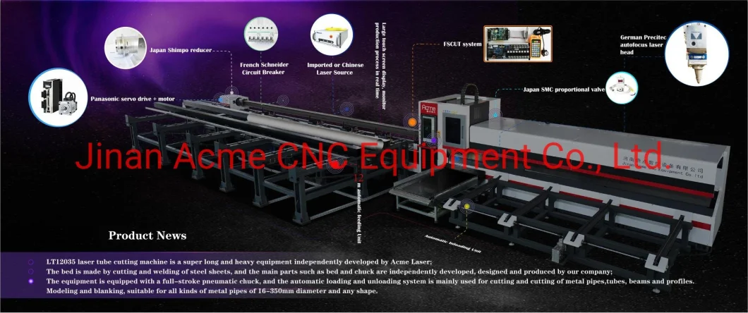 Acme High Precision 1kw 2kw 3kw 4kw 6kw 8kw 10kw 12kw 15kw CNC Metal Pipe Metal Tube Enclosed Exchange Platform Fiber Laser Cutting Machine 6020